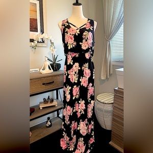 Trixxi Floral Sleeveless Maxi Dress, Women’s Juniors XL (15-17) EUC